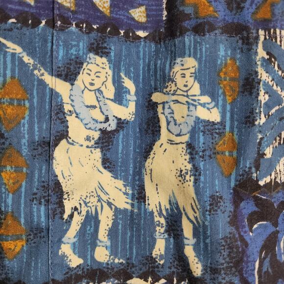 RJC Kalaheo hula girl outrigger turtle button front Hawaiian shirt men's size 2X - Picture 6 of 12